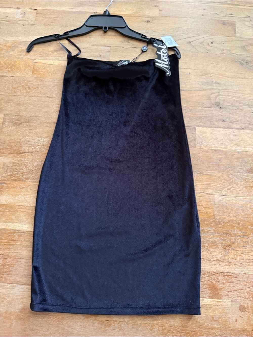 Black Velvet Slip Dress - Motez Tag
